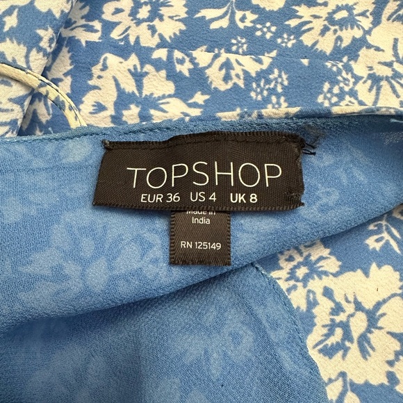 EUC Topshop Cornflower Floral Print Cutout Midi Dress - Picture 8 of 10